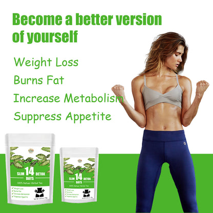 Slim Days 14-Day Detox Tea - Natural Weight Loss Support, Burn Fat & Boost Metabolism